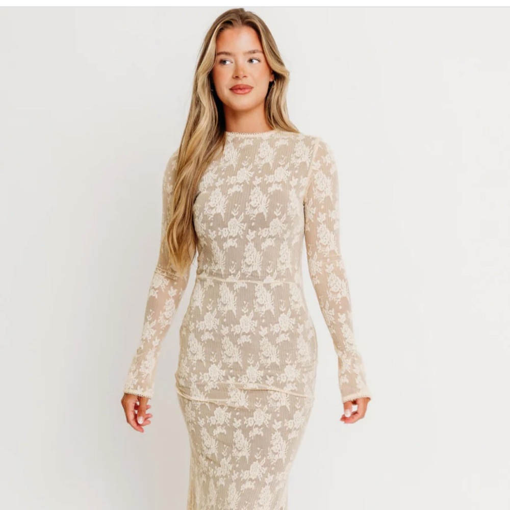 Seraphine Lace Maxi Dress in Cream